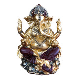 Estátua Ganesha Hindu Resina Prosperidade Sorte Sabedoria