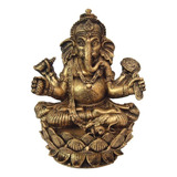 Estátua Ganesha Na Flor De Lótus
