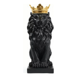 Estatua Leão Com Coroa 37x23 Cm Decoração Luxo Juda