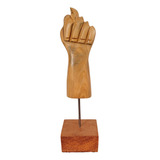 Estátua Mão Rústica Em Madeira Encerada