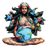 Estatueta Deusa Gaia Em Resina Wicca Mãe Terra Decorativa