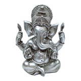 Estatueta Ganesha Deus Da Boa Fortuna Em Resina 11cm