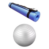 Esteira Colchonete Yoga Pilates + Bola Suiça Exercícios 55cm