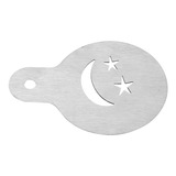 Estêncil Decorar Café/cappuccino Inox Escovado Lua E Estrela