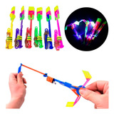 Estilingue Kit 10 Foguete Helicóptero Led Girocóptero Drone