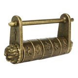 Estilo Antigo Chinês Palavra Esculpida Senha Cadeado De
