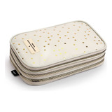 Estojo Box Triplo 100 Pens Feminino Holográfico Cor Off White Estrela