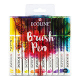 Estojo Caneta Pincel Aquarela Talens Ecoline Brush 20 Cores