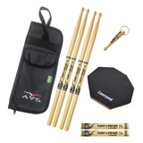 Estojo Capa De Baquetas + Nirvana 7a + Pad Liverpool E Brind