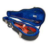 Estojo Case Para Violino 4/4 Luxo Fama Couro Sintético Azul