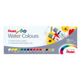 Estojo De Tinta Aquarela Pentel Arts Tubo 15 Cores - Wfrs-15