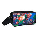 Estojo Escolar Duplo Minecraft Jogo Game Crianças Infantil 