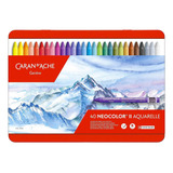Estojo Giz Aquarelável Caran D¿ Ache Neocolor Ii 40 Cores º