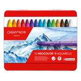 Estojo Giz Aquarelável Neocolor Ii 15 Cores Caran D Ache