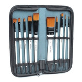 Estojo Kit Pincel Sinoart Hobby Pintura Aquarela Óleo Acri 