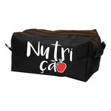 Estojo Preto Duplo Escolar Nutrição Curso Profissão