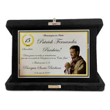 Estojo Veludo E Placa De Homenagem Padre Bispo Pastor Igreja