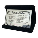 Estojo Veludo Placa De Inox Homenagem Padrinho E Madrinha