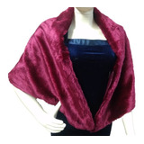 Estola Pele Sintética Preta Off White Rose Marsala 1,40x40cm