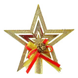 Estrela Dourada Laço Natal Natalino Ponteira Árvore