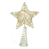 Estrela Ponteira Dourada Aramada 24cm Natal