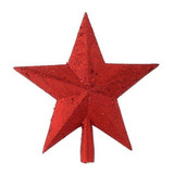 Estrela Ponteira Para Topo De Arvore Natal Vermelha Natalino Cor Vermelha Fofa 20cm