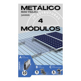 Estrutura Metálica Mini Trilho - 4 Módulos Solar