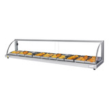 Estufa Grande Salgados 1,5m Vidro Curvo Omega - Prata C/ Led