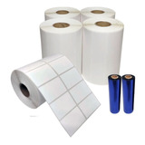 Etiqueta 50x30 2 Colunas Bopp - 4 Rolos + 2 Ribbon Resina