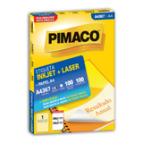 Etiqueta A4 Pimaco Inkjet Laser A4367