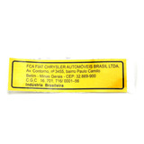 Etiqueta Adesiva Do Painel Frontal Original Fiat Uno