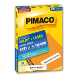 Etiqueta Carta 6181 25,4x101,6 Ink-jet/laser Pimaco