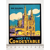 Etiqueta De Bagagem / Mala Hotel Condestable Espanha Anos 60