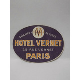 Etiqueta De Bagagem Hotel Vernet - Paris - França