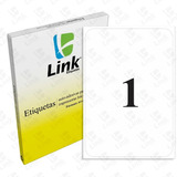 Etiqueta Impressora A4 200,0mm X 288,5mm 100 Folhas Link Cor Branco Desenho Impresso Nenhum