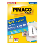 Etiqueta Pimaco Inkjet + Laser 100 Folhas A4368