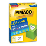 Etiqueta Pimaco Inkjet+laser Branca A4 361