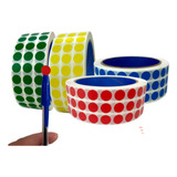 Etiqueta Selo Bolinha Colorida 10mm - Rolo Com 500 Adesivos