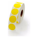 Etiqueta Selo Bolinha Colorida 25mm - Rolo Com 1000 Adesivos Cor Amarelo