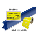 Etiquetas Gancheiras 50x30 Cartão Amarelo Porta Preço