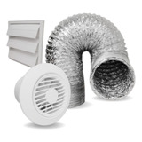 Exaustor Ambientes Banheiro Completo + Grade + 2m Duto