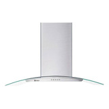 Exaustor Depurador De Cozinha Gallant Venezia Vidro Curvo Aço Inoxidável E Vidro De Parede 895mm X 45mm X 470mm Inox 127v