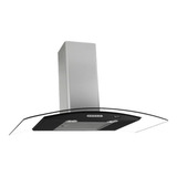 Exaustor Depurador De Cozinha Terim Vidro Curvo Aço Inoxidável De Parede 70cm X 5cm X 45cm Inox E Preto 110v