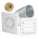 Exaustor Para Banheiro Com Duto 1m E Grade 100mm Silencioso