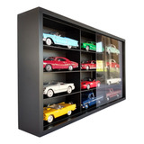 Expositor 12 Nichos - Preto Carrinhos 1/24 Cod 24006
