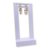 Expositor De Joias Porta Brinco Retangular Branco Mdf Laca G