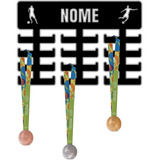 Expositor Porta Medalhas Futebol Masculino Preto 32 Suportes