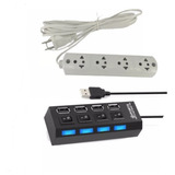 Extensão 2 Metros Elétrica Rocco Hub Usb Expansor 4 Portas