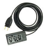 Extensão 3 Tomada 110/220v Furadeira Parafusadeira Com 10m Cor Preto 127v/220v