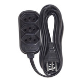 Extensão Elétrica 5 Metros Bivolt Preto Ou Branco 2p+t